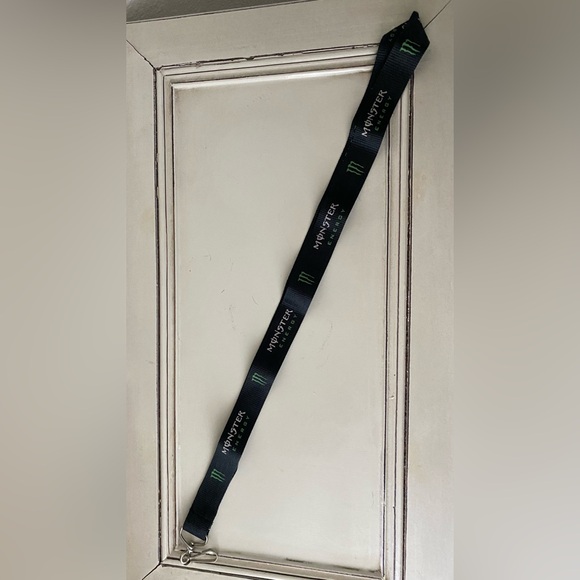 Monster Energy Drink Black Lanyard Keychain New Official Sealed Stocking Stuffer - Picture 2 of 4